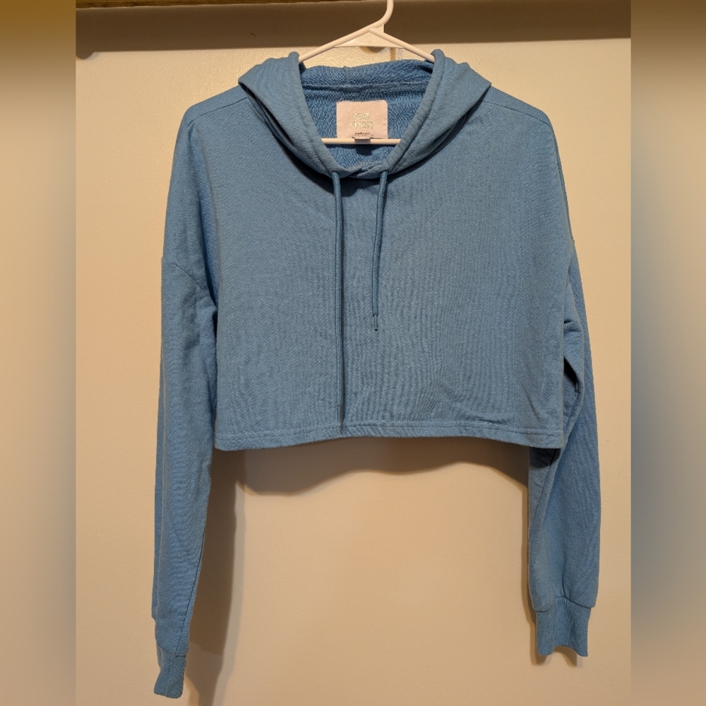 Womens Refuge Athletics Blue Cropped Hoodie